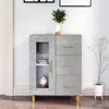Image de vidaXL Buffet gris béton 69,5x34x90 cm bois d'ingénierie812208