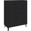 Image de vidaXL Vidaxl Buffet Noir 69,5x34x90 Cm Bois D'ingénierie