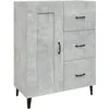 Image de vidaXL Vidaxl Buffet Gris Béton 69,5x34x90 Cm Bois D'ingénierie