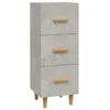 Image de Buffet 3 tiroirs pieds en bois gris bÃ©ton 34,5x34x90 cm Meuble de rangement bois contreplaquÃ©