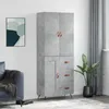 Image de vidaXL Buffet Gris bÃ©ton 34,5x34x90 cm Bois d'ingÃ©nierie