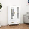 Image de vidaXL Buffet haut Blanc 70x31x115 cm Bois d'ingénierie