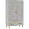 Image de vidaXL Vidaxl Buffet Haut Gris Béton 70x31x115 Cm Bois D'ingénierie