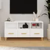 Image de vidaXL Meuble TV Blanc brillant 102x36x50 cm Bois d'ingénierie812606