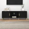 Image de vidaXL Meuble TV Noir 150x30x50 cm Bois d'ingénierie812619