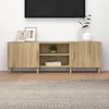 Image de vidaXL Meuble TV Chêne sonoma 150x30x50 cm Bois d'ingénierie