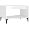 Image de vidaXL Vidaxl Table Basse Blanc Brillant 60x50x40 Cm Bois D'ingénierie