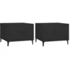 Image de vidaXL Tables basses avec pieds en mÃ©tal 2 pcs Noir 50x50x40 cm