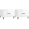 Image de vidaXL Tables basses avec pieds mÃ©tal 2 pcs Blanc brillant 50x50x40 cm