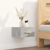 Image de vidaXL Table de chevet murale gris béton 35x35x20 cm812842