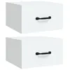 Image de vidaXL Tables de chevet murales 2 pcs Blanc 35x35x20 cm