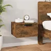 Image de vidaXL Table de chevet murale Chêne fumé 34x30x20 cm817087