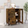 Image de vidaXL Buffet Chêne fumé 695x34x90 cm Bois d'ingénierie