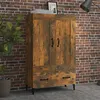 Image de vidaXL Buffet haut Chêne fumé 70x31x115 cm Bois d'ingénierie