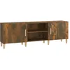 Image de vidaXL Vidaxl Meuble Tv Chêne Fumé 150x30x50 Cm Bois D'ingénierie