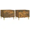 Image de vidaXL Tables basses 2 pcs ChÃªne fumÃ© 50x50x40 cm Bois d'ingÃ©nierie