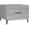 Image de vidaXL Table basse avec pieds en mÃ©tal Sonoma gris 50x50x40 cm