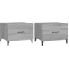 Image de vidaXL Tables basses avec pieds en mÃ©tal 2 pcs Sonoma gris 50x50x40 cm
