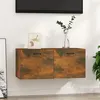 Image de vidaXL Armoire murale chêne fumé 80x36,5x35 cm bois d'ingénierie