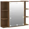 Image de vidaXL Vidaxl Armoire À Miroir Avec Led Chêne Marron 70x16,5x60 Cm