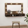 Image de vidaXL Armoire à miroir avec LED Chêne marron 90x31,5x62 cm820459