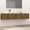Image de vidaXL Meubles TV 2 pcs chêne fumé 80x30x30 cm bois d'ingénierie