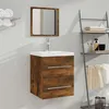 Image de vidaXL Armoire de salle de bain avec miroir Chêne fumé 41x38,5x48 cm 820469