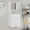 Image de vidaXL Meuble lavabo avec bassin intégré Blanc Bois d'ingénierie