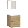 Image de vidaXL Armoire lavabo de salle de bain bassin et miroir Chêne sonoma