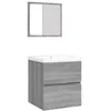 Image de vidaXL Armoire lavabo de salle de bain et bassin et miroir Gris sonoma