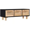 Image de vidaXL Vidaxl Table Basse Noir 80x40x30 Cm Bois D'ingénierie Et Pin Massif