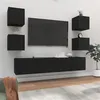 Image de vidaXL Ensemble de meubles TV 6 pcs Noir Bois d'ingénierie3114255