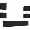 Image de vidaXL Vidaxl Ensemble De Meubles Tv 6 Pcs Noir Bois D'ingénierie