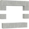 Image de vidaXL Vidaxl Ensemble De Meubles Tv 8 Pcs Gris Béton Bois D'ingénierie