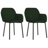 Image de vidaXL Chaises de salle Ã  manger 2 pcs Vert foncÃ© Velours