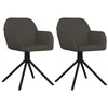 Image de vidaXL Chaises pivotantes de salle Ã  manger 2 pcs Gris foncÃ© Velours