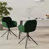 Image de vidaXL Chaises pivotantes à manger lot de 2 Vert foncé Velours