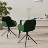 Image de vidaXL Chaises pivotantes Ã  manger lot de 2 Vert foncÃ© Velours