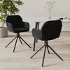 Image de vidaXL Chaises pivotantes à manger lot de 2 Noir Velours344746