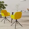 Image de vidaXL Chaises pivotantes à manger lot de 2 Jaune Velours