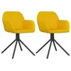 Image de vidaXL Chaises pivotantes de salle Ã  manger 2 pcs Jaune Velours