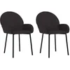 Image de vidaXL Vidaxl Chaises De Salle À Manger 2 Pcs Noir Similicuir