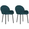 Image de vidaXL Chaises de salle Ã  manger 2 pcs Bleu Velours