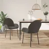 Image de vidaXL Chaises à manger lot de 2 Gris foncé Velours344764