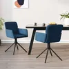 Image de vidaXL Chaises pivotantes de salle à manger 2 pcs Bleu Velours