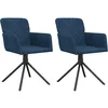 Image de vidaXL vidaXL Chaises pivotantes de salle à manger 2 pcs Bleu Velours