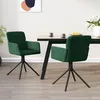 Image de vidaXL Chaises pivotantes de salle Ã  manger 2 pcs Vert foncÃ© Velours
