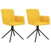 Image de vidaXL Chaises pivotantes de salle Ã  manger 2 pcs Jaune Velours
