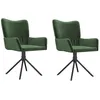 Image de vidaXL Vidaxl Chaises Pivotantes De Salle À Manger 2 Pcs Vert Foncé Velours