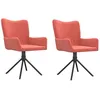 Image de vidaXL Chaises pivotantes de salle Ã  manger 2 pcs Rose Velours